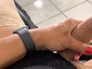 Tgirl stroking cock