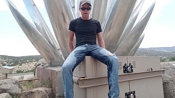 Pissing my jeans in front of a public sculpture