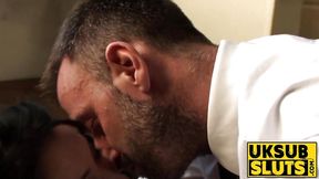 UKSubSluts com - Teen subslut gets spanked and fucked hard by dominant male