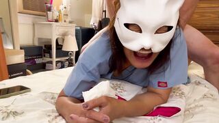 filipina gumjob prone doggy anal cum on face