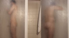 Gay friends shower after fucking