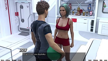 Alien babe enslaves astronaut in space basketball game