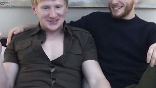 Blonde jock Spencer Daley groans hard after getting his dick sucked by transgender Lu