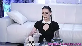 Flat Chested Emo Whore Takes Cum Facial