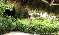 Teen girlfriends anal fun on holiday