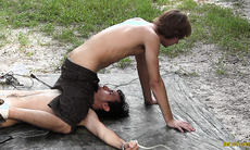 BadBoyBondage: Kayden Winters Shocks Brandon Cummings With Electro Torment Then Covers His Face