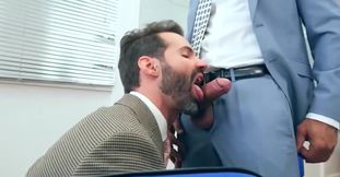 Bearded lad with a great ass fucked by his hung boss