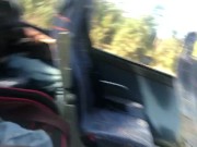 Edging on the MegaBus trying to get caught (TS PublicPrincess)