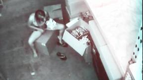 ”Stock room whore masturbating”