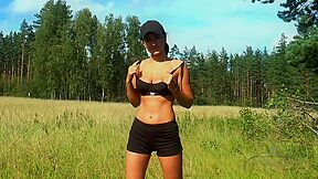 Katalina Is Out For A Naked Hike In The Woods And Taking Time To Masturbate Along The Way