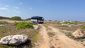 Naked Monika Fox Walking Along Reef Beach Found a Big Octopus Dildo and Fucked Her Holes