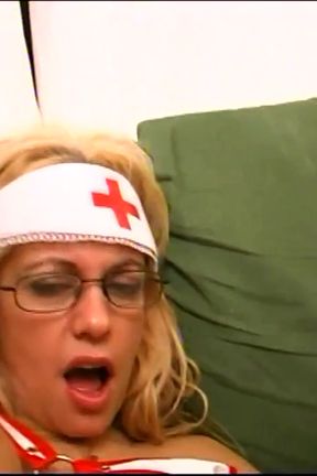 Hot Busty MILF Nurse with Hairy Pussy Ass Fucked and Cum in Mouth by Huge Vintage Cock