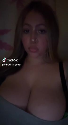 Teen blonde with big natural tits exposed