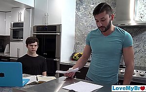 Young twink proves his stepbrother that he is a big boy