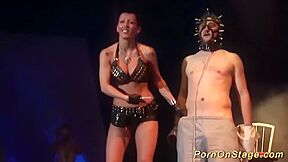 Extreme Fetish Show On Public Show Stage