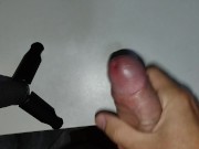 Dick masturbating and post cum play