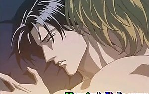 Handsome hentai gay man hardcore anal sex on the couch