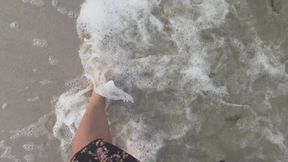 Milf Going On A Barefoot Beach Walk