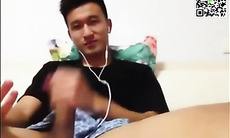 good looking Chinese guy jerk off