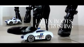 Giant Latex Boot Stomped Crushed Cop Car