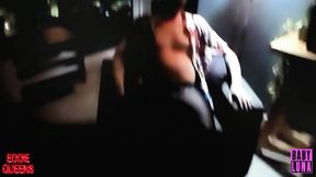 South American bombshell fucks her sugar daddy on the balcony