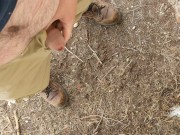 Piss break while working in the field