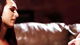 Slim brunette ts Khloe Kay shecock gets a gagging bj