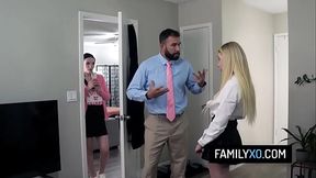 Stepdad has a threesome with his sinful stepdaughter and her bestie after bible study - Celestina Blooms, Kallie Taylor