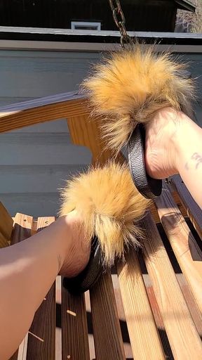 Spring Feet Furry Slides