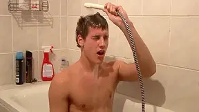 Under The Shower I Jerk Myself A Horny Cock Until He Cum And I Spread My Cum On My Body - Just Hot!!!