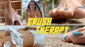 CRUSH THERAPY 1080 Giantess Andrea at the pool, bikini, stomp, sit
