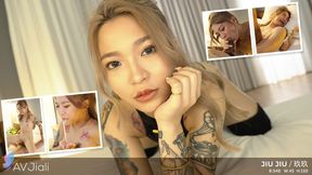 Small Boobed Jiu Jiu Enjoys A Big Fat Cock Passionately