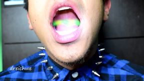 Eating rubber worms
