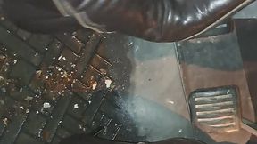 Brown Pointy Leather Boots Pedal Pump