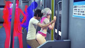 College girl fucked in the ass in the subway car