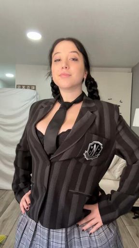 Undressing as Merlina Addams 🖤🖤