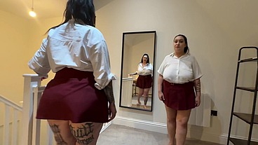 Room mates get caught being naughty by head teacher role play Maddison black