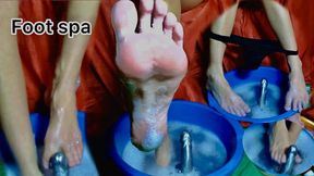 Home Spa for my Feet, soap, your cock as a bath sponge and hot water