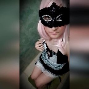 Mysterious masked trans girl shows herself