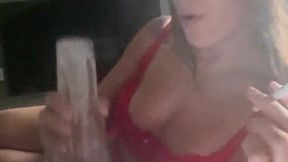 Mistress smoking while teasing her pet with a fleshlight - no release allowed