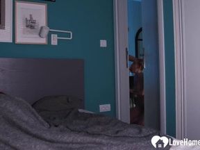 Cute ginger girl gets doggy plowing at night