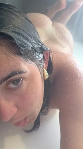 Masturbating secretly in the hotel shower