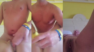 Temptation vacation milf fingering her shaved pussy raw