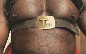 Black Muscle Close up Harness Belted Titplay