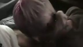 Divine bitch with dyed hair gives me blowjob in my car