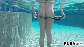 Underwater pool masturbation session with Samantha Rone