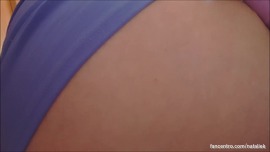 dildo fucking in pov close up selfie wearing short purple dress