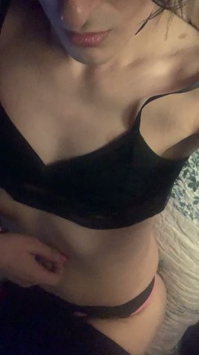 Fit Pretty Trans Latina Gooner with Thick Ass in Chastity Takes Break to Show off Body