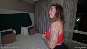 Big ass French girl cheats on her boyfriend, caught masturbating and fucked by her roommate