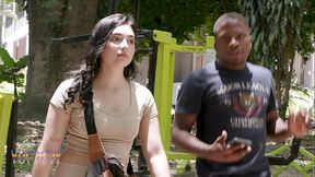 Jhay Killer aproaches hot colombian in the street and ends up taking her to his apt to take a bath then gets gangbaned with three of his friends with double anal